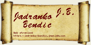 Jadranko Bendić vizit kartica